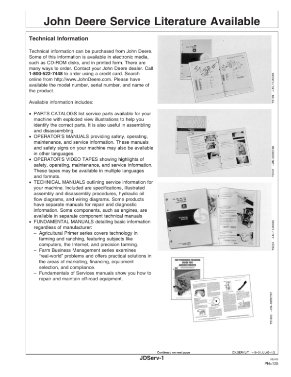 John Deere 2210 Floating Hitch Field Cultivator North America (002000-002999) Operator’s Manual (OMN300380) Workshop Guide