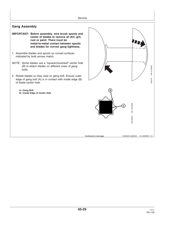 John Deere 637 Regular Rock Disk (5-Section) Operator’s Manual (OMN300547) Workshop Guide