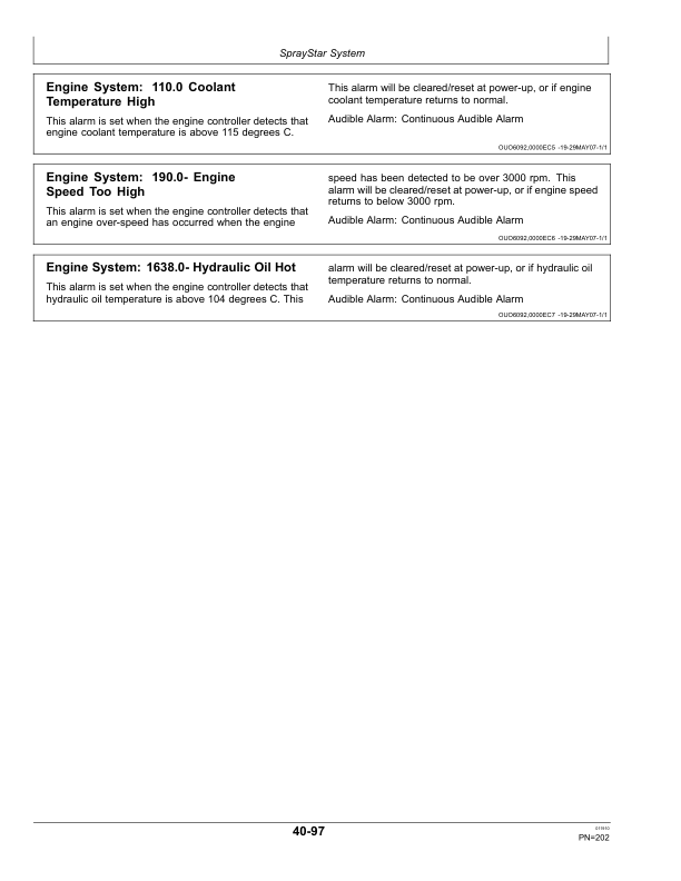 John Deere 4930 Self-Propelled Sprayer (008001-) Operator’s Manual (OMN300974) Workshop Guide