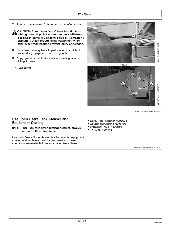 John Deere 6700 Self-Propelled Sprayer (022001-) Operator’s Manual (OMN319591) Workshop Guide