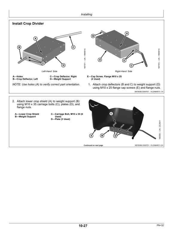 John Deere 4730 Sprayer High Clearance Kit Export Edition (000000-005999) Operator’s Manual (OMN402095) Workshop Guide