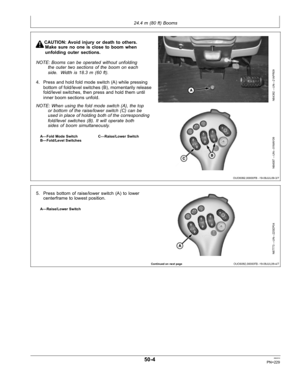 John Deere 4630 Self-Propelled Sprayer Export Edition (000101-018000) Operator’s Manual (OMN404259) Workshop Guide