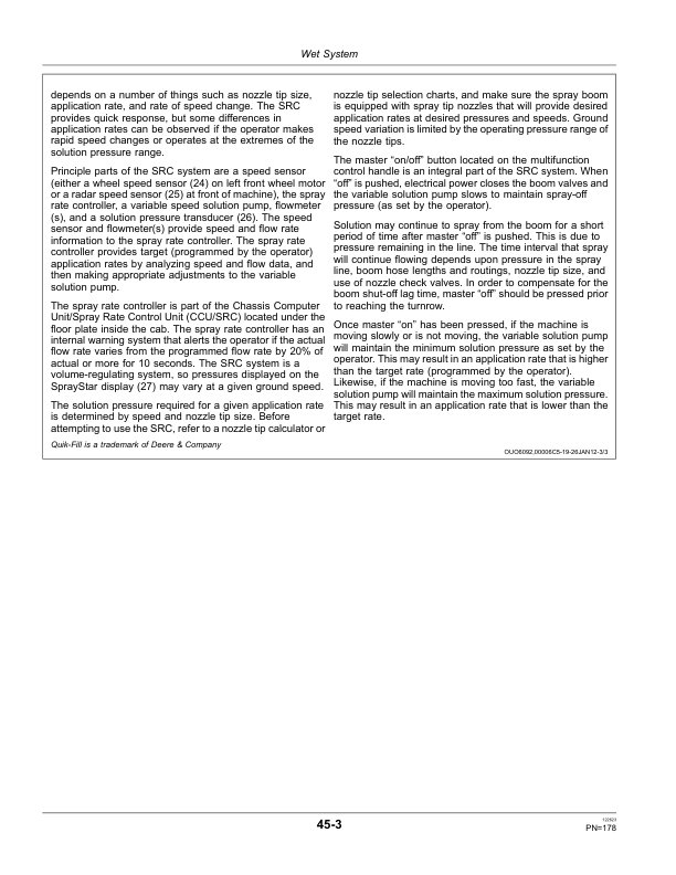 John Deere 4730 & 4830 Self-Propelled Sprayer North America (023001-) Operator’s Manual (OMN409350) Workshop Guide