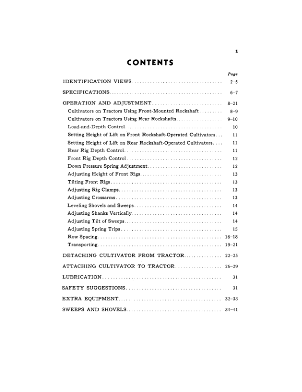 John Deere 64 Four-Row, 60 Six-Row, 62 Six-Row Cultivators Operator’s Manual (OMN501058) Workshop Guide
