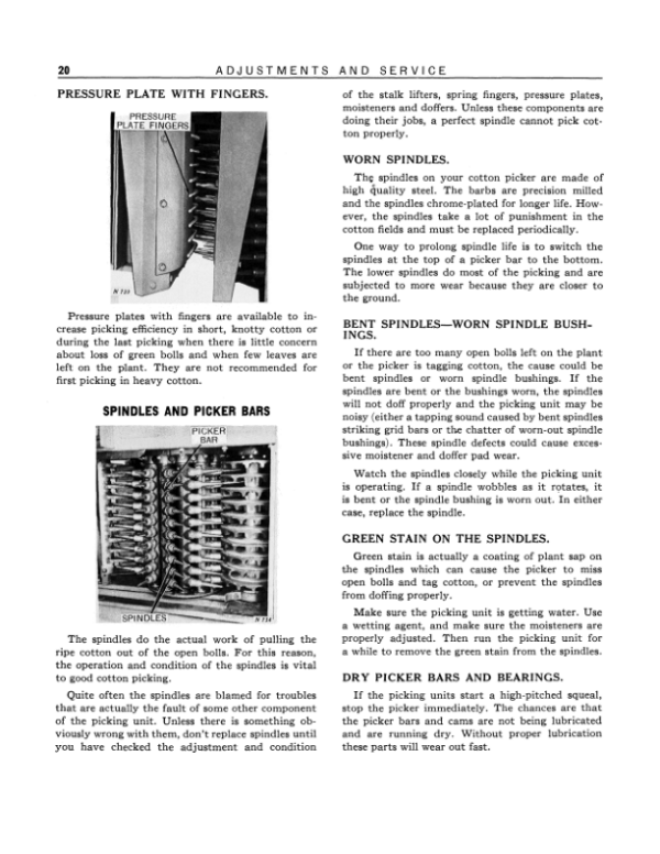 John Deere 11 One-Row Cotton Picker (000101-) Operator’s Manual (OMN66559) Workshop Guide