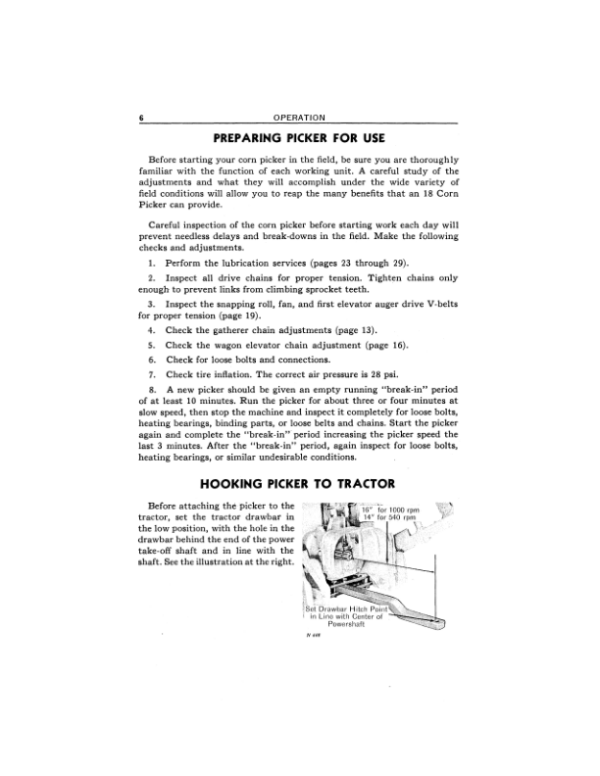 John Deere 18 Corn Picker Operator’s Manual (OMN97554) Workshop Guide