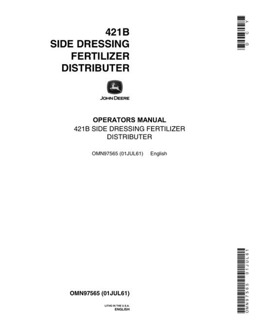 John Deere 421B Fertilizer Attachment Operator’s Manual (OMN97565) Workshop Guide