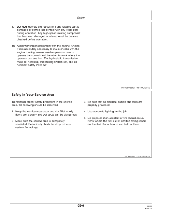 John Deere Harvester 3510 Sugar Cane (060037-) Operator’s Manual (OMNW00271) Workshop Guide