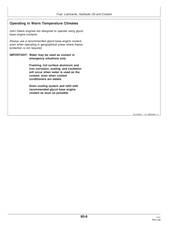 John Deere 7220, 7320, 7520 Open Operator Station Tractors Operator’s Manual (OMP70963) Workshop Guide