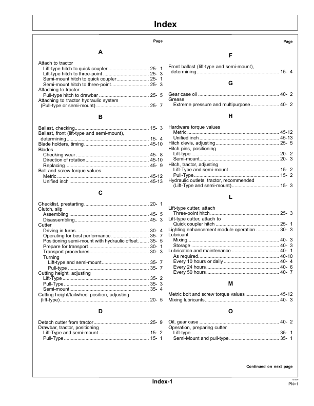 John Deere MX8 Rotary Cutters (018000-019999) MX10 Rotary Cutters (017000-018999) Operator’s Manual (OMP73900) Workshop Guide