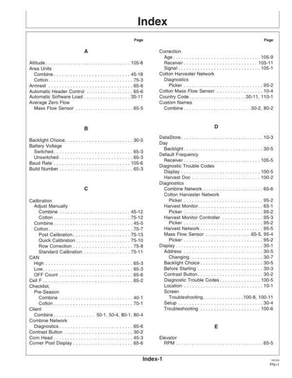 John Deere Greenstar Harvest Doc System For Pickers Operator’s Manual (OMPC20279) Workshop Guide
