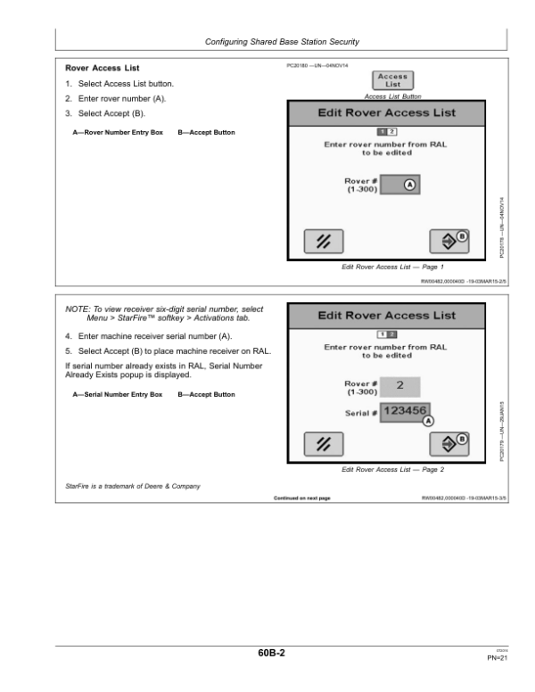 John Deere StarFire RTK 869 MHz (Worldwide Edition) Operator’s Manual (OMPFP16555) Workshop Guide