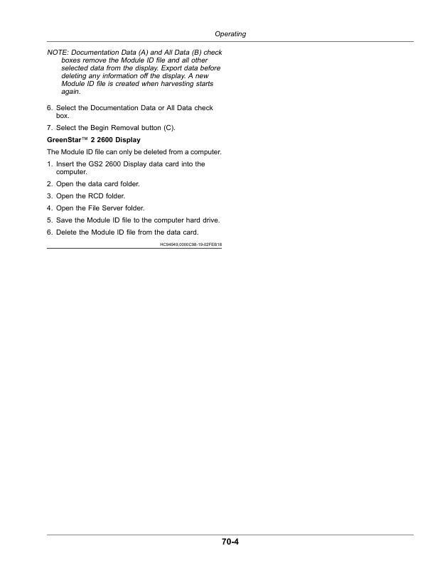 John Deere Harvest Identification, Cotton (S.N. PCXL01A or B) Operator’s Manual (OMPFP19033) Workshop Guide