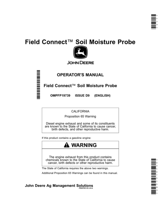 John Deere Field Connect Soil Moisture Probe Operator’s Manual (OMPFP19739) Workshop Guide