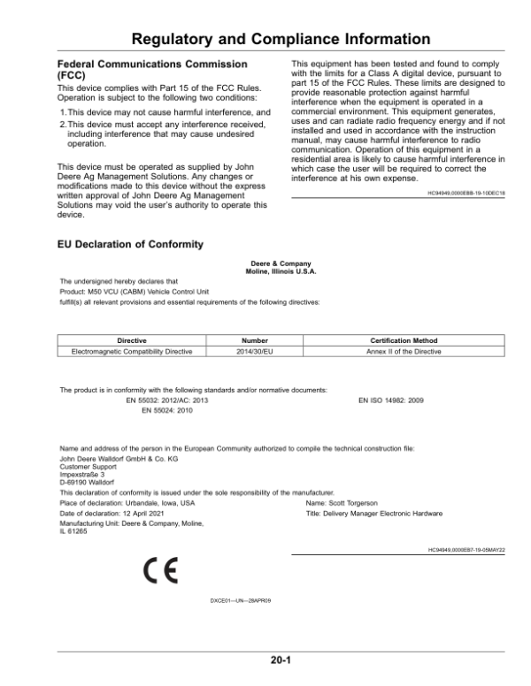 John Deere AutoTrac Controller 250 Operator’s Manual (OMPFP23143) Workshop Guide