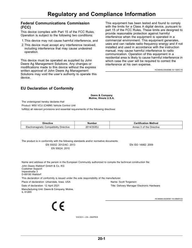 John Deere AutoTrac Controller 250 Operator’s Manual (OMPFP23143) Workshop Guide