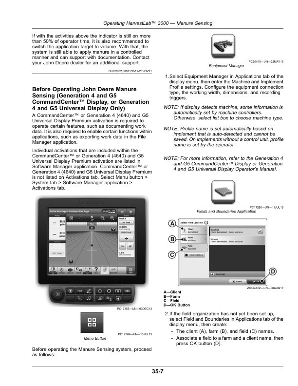 John Deere HarvestLab 3000 Operation Manual (Worldwide Edition) Operator’s Manual (OMPFP24114) Workshop Guide