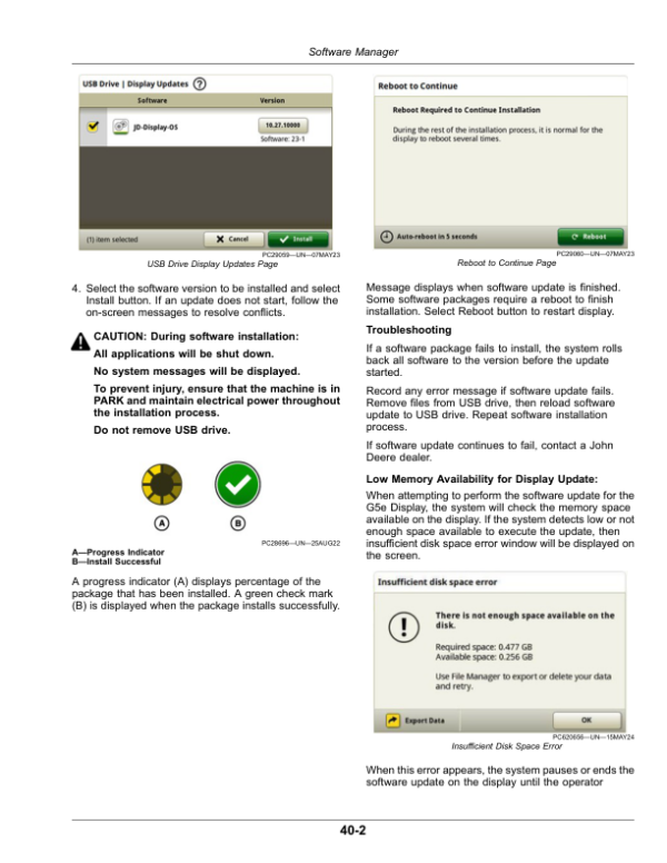 John Deere G5e Display Software Version: 10.29.xxxx-XXX Operator’s Manual (OMPFP25537) Workshop Guide