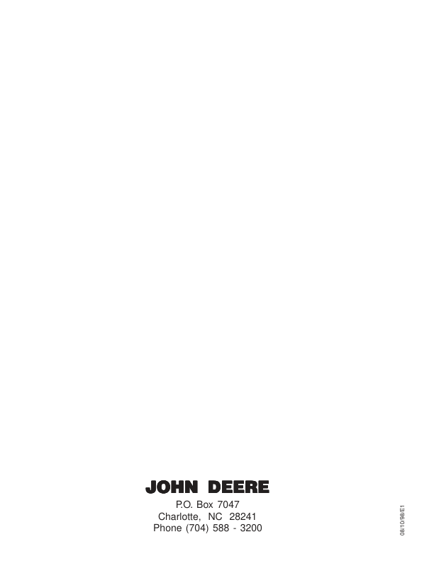 John Deere SE23 Edger (UT22096A) Operator’s Manual (OMPS01117) Workshop Guide