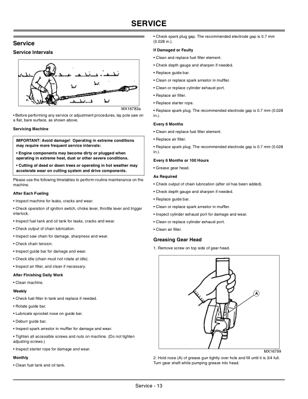 John Deere Pole Saw PS2683 LE, Pole Saw Attachment PS10L Operator’s Manual (OMPS10028) Workshop Guide