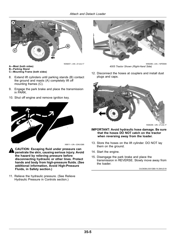 John Deere 300R, 320R, 440R Loaders Operator’s Manual (OMPXX10910) Workshop Guide