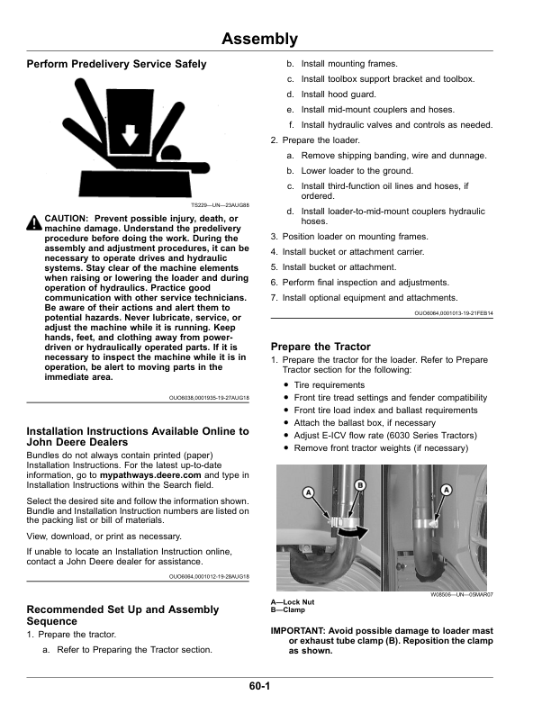 John Deere 673 Loader Operator’s Manual (OMPXX12841) Workshop Guide