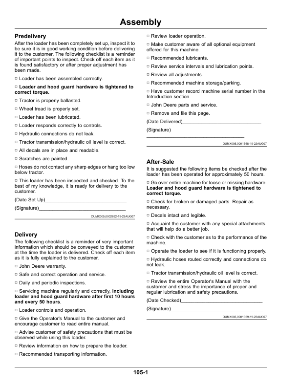 John Deere 300R, 320R, 440R Loaders (UK Export Edition) Operator’s Manual (OMPXX13998) Workshop Guide