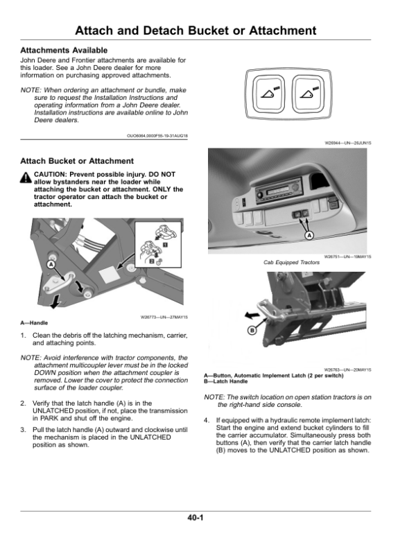 John Deere 620R, 640R, 660R, 680R Loaders (Export Edition) Operator’s Manual (OMPXX14105) Workshop Guide