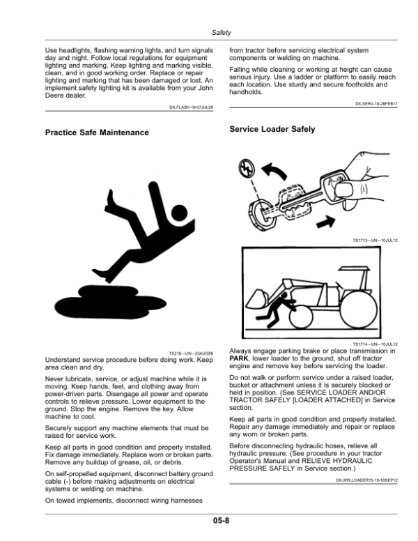 John Deere 120E Loader (Export Edition) Operator’s Manual (OMPXX14290) Workshop Guide