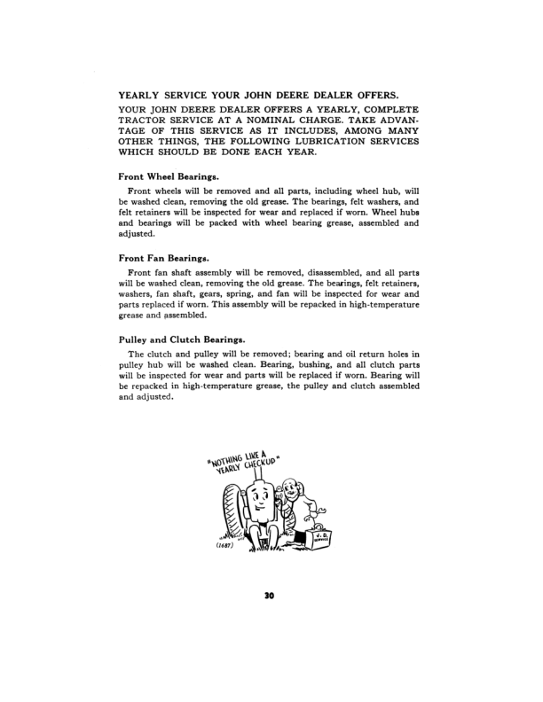 John Deere Model A Series Styled Tractors (584000 – ) Operator’s Manual (OMR2001) Workshop Guide