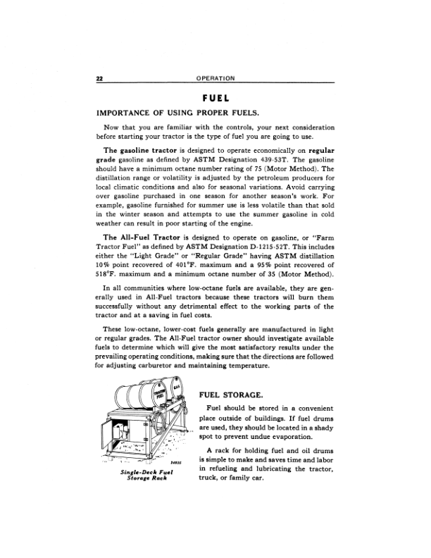 John Deere Model 70 Standard Tractor Operator’s Manual (OMR2036) Workshop Guide
