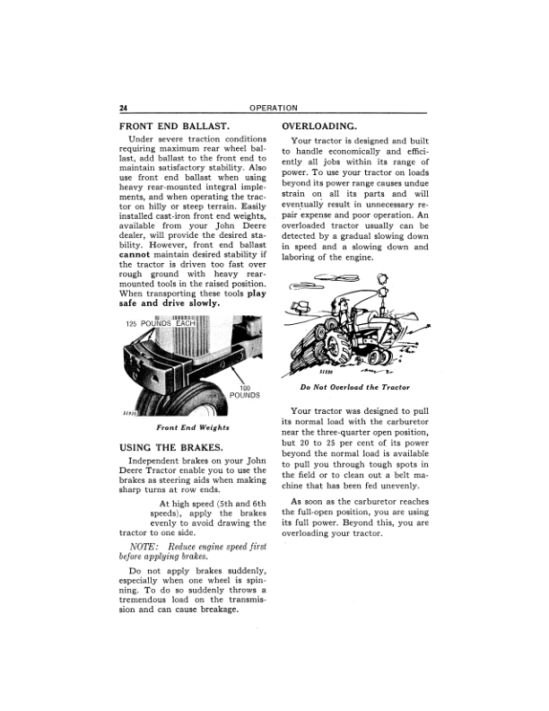 John Deere 620 Utility Tractors – LP-Gas Operator’s Manual (OMR2054) Workshop Guide