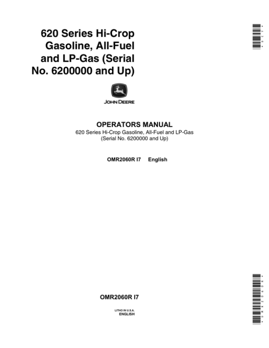 John Deere 620 Utility HI-CropTractor Operator’s Manual (OMR2060R) Workshop Guide