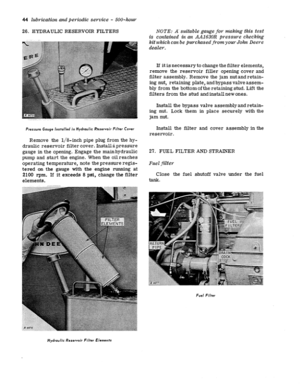 John Deere 8020 4-Wheel Drive Tractor Operator’s Manual (OMR37261) Workshop Guide