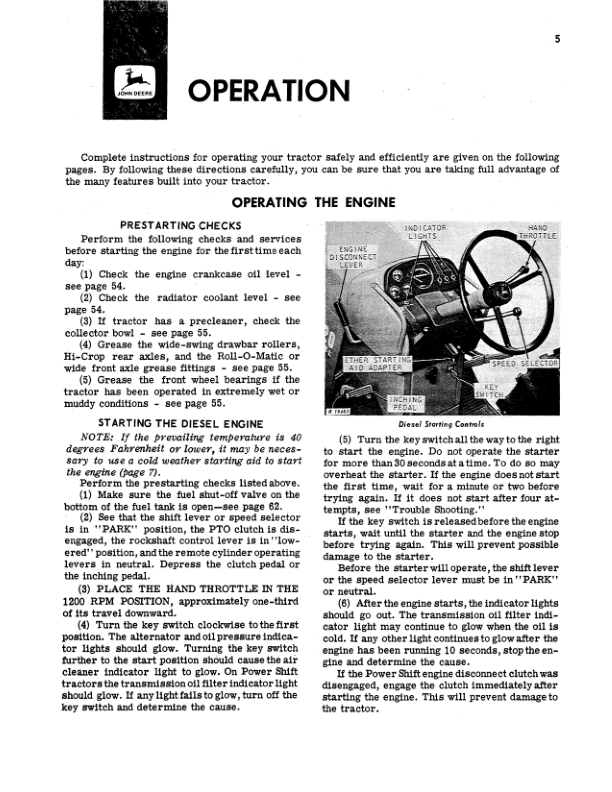 John Deere 3020 Tractor (150001-) Operator’s Manual (OMR48271) Workshop Guide
