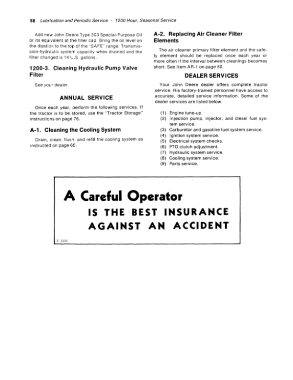 John Deere 4030 Tractor Operator’s Manual (OMR53778) Workshop Guide