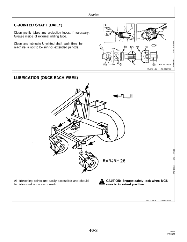 John Deere 345H Hight-Dump Material Collection System (MCS) (HA993001-) Operator’s Manual (OMRA1013061) Workshop Guide