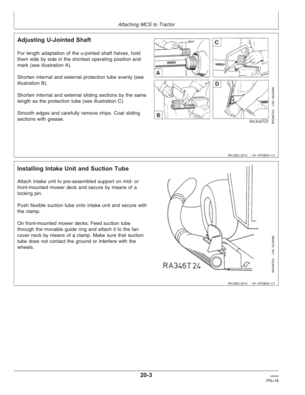 John Deere 560C Material Collection System Operator’s Manual (OMRA1199991) Workshop Guide