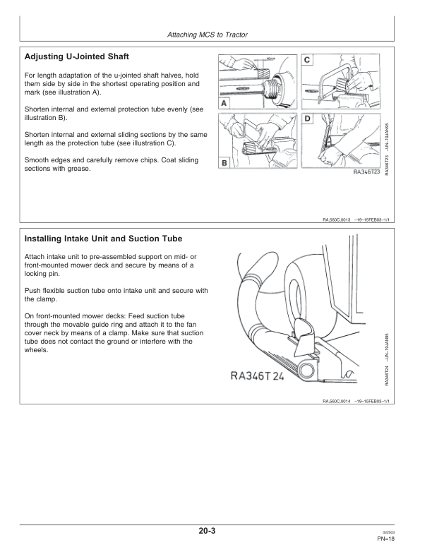 John Deere 560C Material Collection System Operator’s Manual (OMRA1199991) Workshop Guide