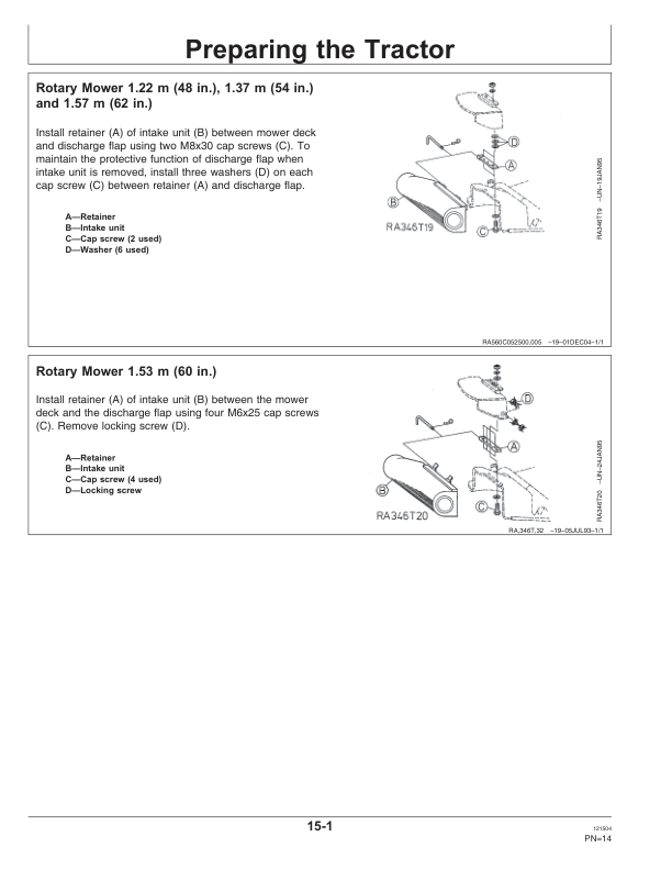 John Deere 560C Material Collection System Operator’s Manual (OMRA1209991) Workshop Guide