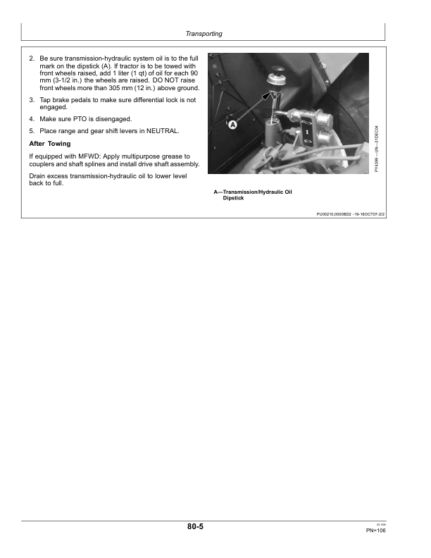 John Deere 5103, 5203, 5303, 5403 Tractors Operator’s Manual (OMRE268160) Workshop Guide