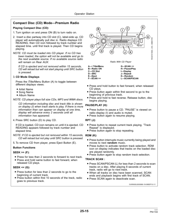 John Deere 8235R, 8260R, 8285R, 8310R, 8335R & 8360R Tractors Operator’s Manual (OMRE317037) Workshop Guide