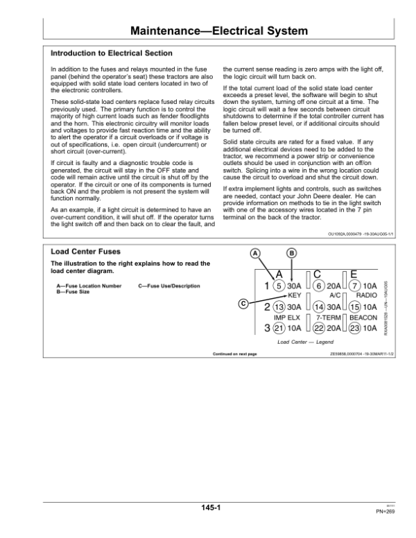 John Deere 7830, 7930 Tractors *Tier II Version*(European Edition) (028000-) Operator’s Manual (OMRE335713) Workshop Guide