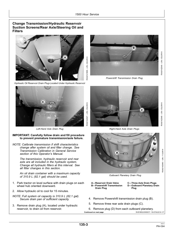 John Deere 9470RT, 9520RT & 9570RT Tractors North America (906000-915000) Operator’s Manual (OMRE572654) Workshop Guide