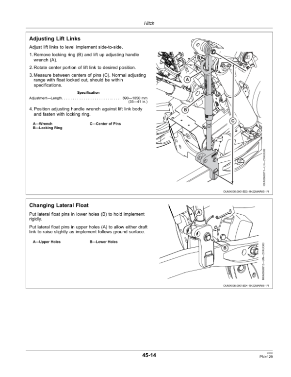 John Deere 7830, 7930 Tractors (Serial No. 042001-) Operator’s Manual (OMRE574773) Workshop Guide