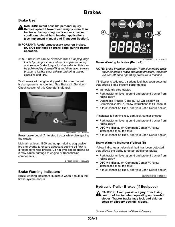 John Deere 9470RT, 9520RT, 9570RT Tractors Operator’s Manual (OMRE589691) Workshop Guide