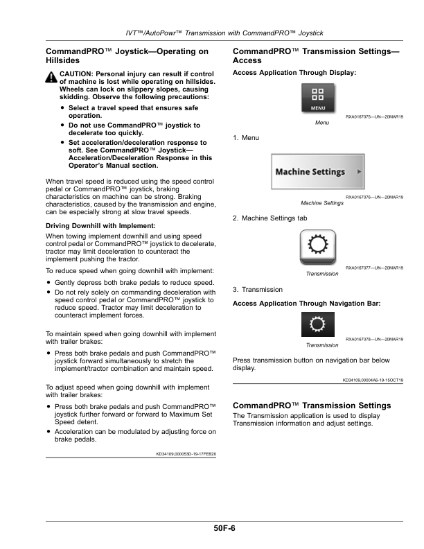 John Deere 8RT 310, 8RT 340, 8RT 370, 8RT 410 – 8RT Series Tractors (923001) Operator’s Manual (OMRE597275) Workshop Guide