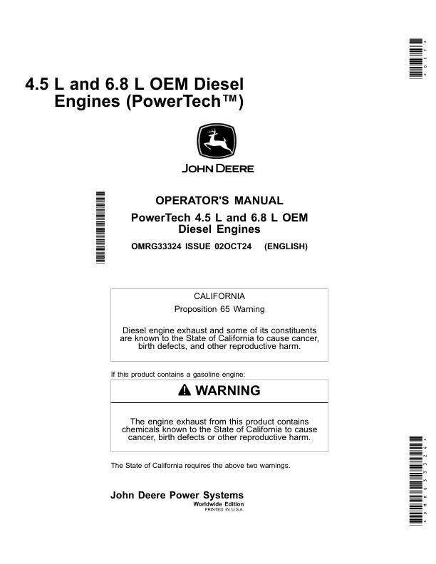 John Deere OMRG33324_19_20241002 Operator’s Manual (OMRG33324) Workshop Guide
