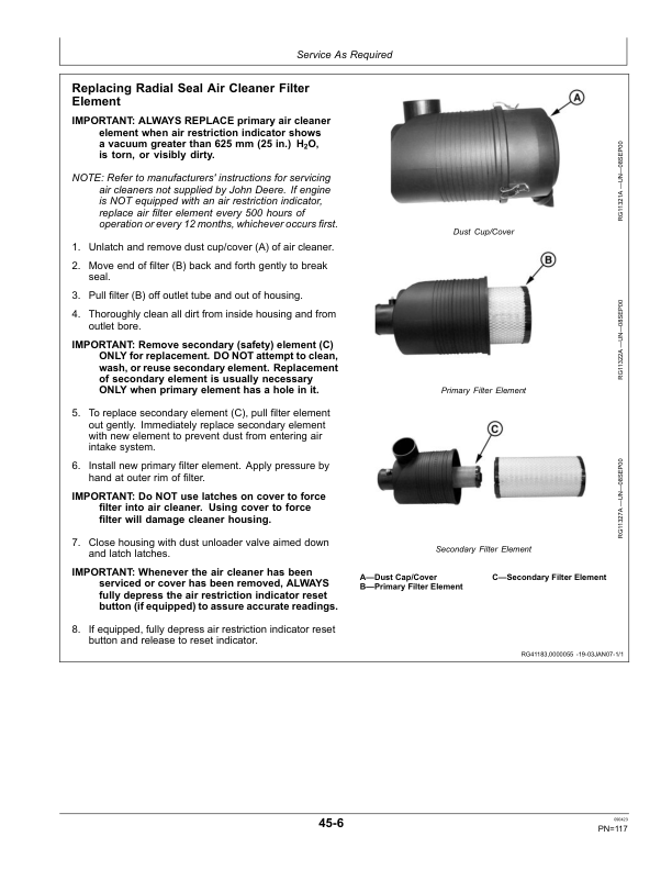 John Deere PowerTech E 4024 HF285/HF295 & 5030 HF285 OEM Diesel Engines Operator’s Manual (OMRG37673) Workshop Guide
