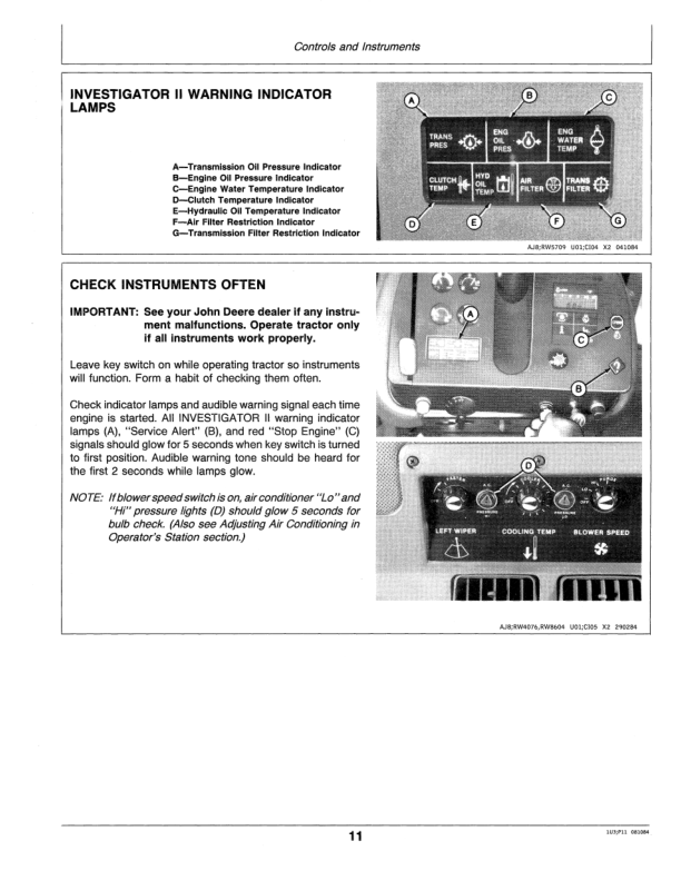 John Deere 8450, 8650 Tractors Operator’s Manual (OMRW16845) Workshop Guide